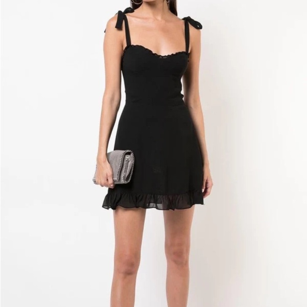 Reformation Christine Black Dress